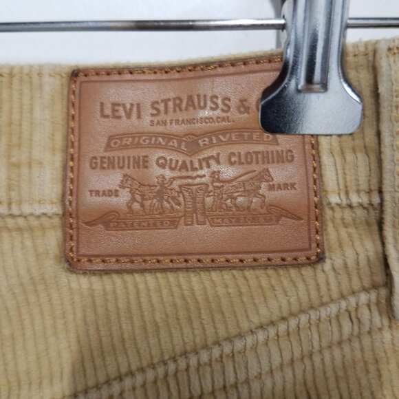 Levis Ribcage Boot Pants Beige Womens 24 Corduroy High Rise - Picture 6 of 10